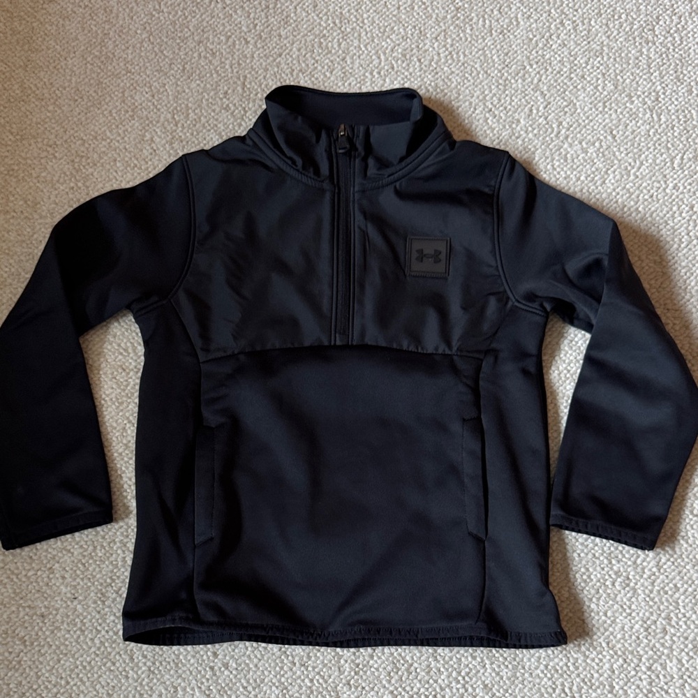 Under Armour Kids Black Quarter-Zip Sweatshirt size youth xs